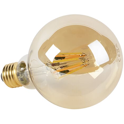 LUEDD Set 3 lampade LED E27 dim-calde G95 oro 8W 806 lm 2000-2700K