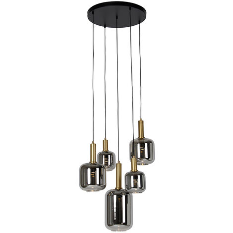 Massive Nelson - Lampadario A Sospensione 3 Luci, 3x60W, Colore Grigio - 3
