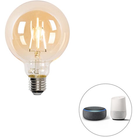 LUEDD Lampada LED Smart E27 dimmerabile in Kelvin G95 goldline 4.9W 470 lm  1800-4000K