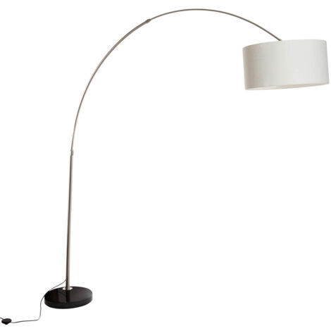 QAZQA Lampada da terra arco Booglamp XXL - Moderno - Tessuto,Acciaio - Acciaio - Oblungo Max. 1 x Watt