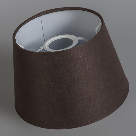 Paralume In Lino Colore Talpa 45 Cm - Per Lampade A Sospensione E A Terra, Con Aggancio E27