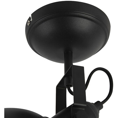 QAZQA Faretto tommy sl - Industriale - Acciaio - Nero - Tondo Max. 1 x Watt