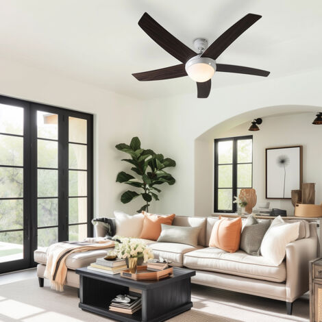 QAZQA + Ventilatori da soffitto cool - Moderno - Vetro,Legno,Acciaio - Legno/Bianco - Tondo Max. 2 x Watt