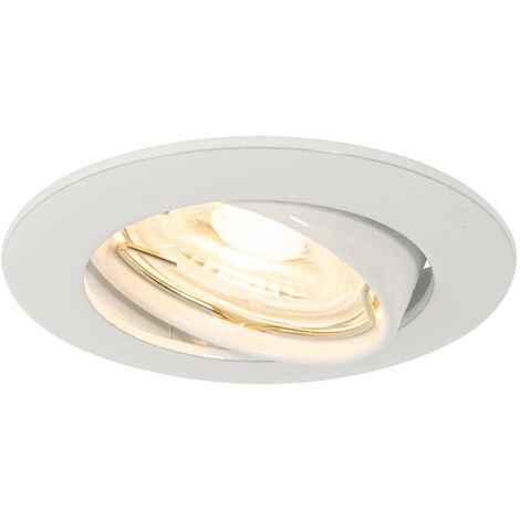 QAZQA Faretto da incasso edu - Moderno - Acciaio - Bianco - Tondo Max. 1 x Watt