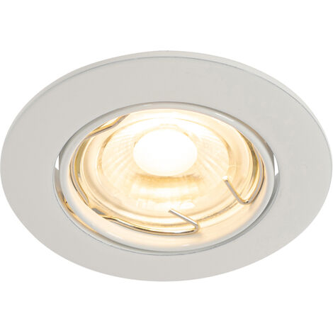 QAZQA Faretto da incasso edu - Moderno - Acciaio - Bianco - Tondo Max. 1 x Watt