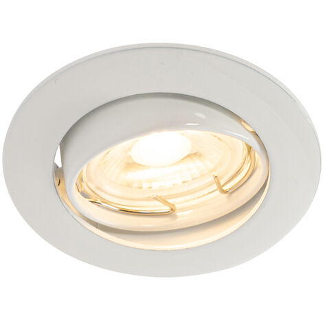 QAZQA Faretto da incasso edu - Moderno - Acciaio - Bianco - Tondo Max. 1 x Watt