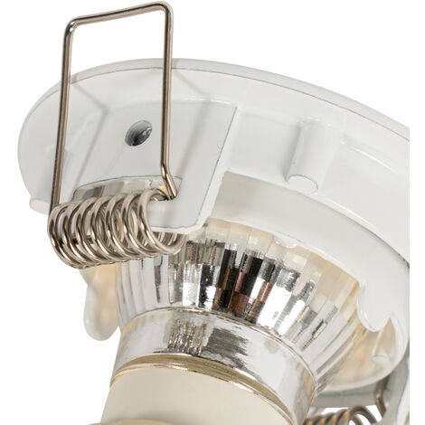 QAZQA Faretto da incasso edu - Moderno - Acciaio - Bianco - Tondo Max. 1 x Watt