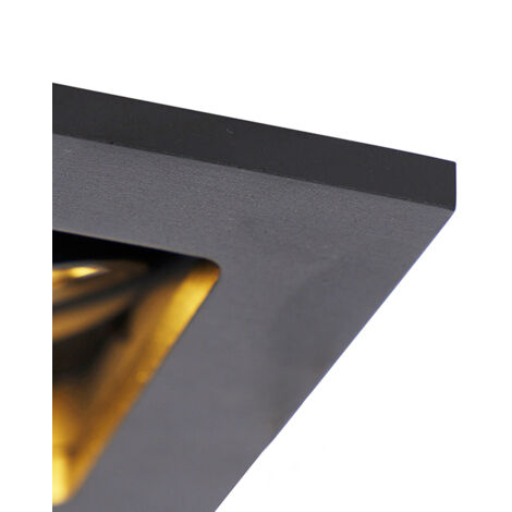 QAZQA + Faretto da incasso qure - Moderno - Alluminio - Nero - Quadrato Max. 1 x Watt