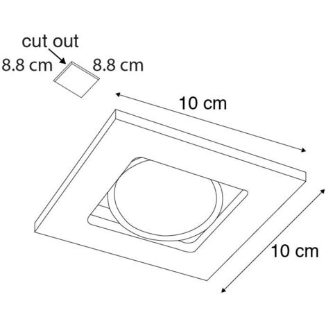 QAZQA + Faretto da incasso qure - Moderno - Alluminio - Nero - Quadrato Max. 1 x Watt