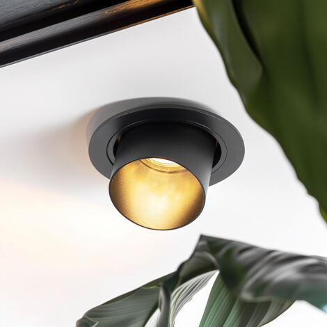 QAZQA + Faretto installa - Moderno - Alluminio - Nero - Tondo Max. 1 x Watt