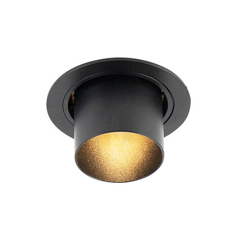 QAZQA + Faretto installa - Moderno - Alluminio - Nero - Tondo Max. 1 x Watt