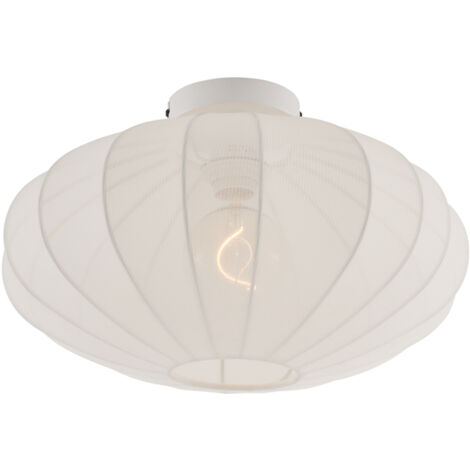 QAZQA Applique con paralume drum - Moderno - Tessuto - Grigio - Tondo/Sfera/Oblungo Max. 1 x Watt