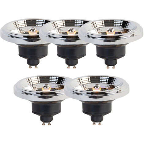 LUEDD Set di 5 lampadine LED dimmerabili GU10 3-step Dim-to-Warm AR111 11W 620lm 2000-3000K (1/4)