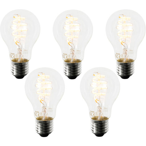 LUEDD Set di 5 Lampadine LED E27 A60 Trasparenti 3,8W 806lm 2700K