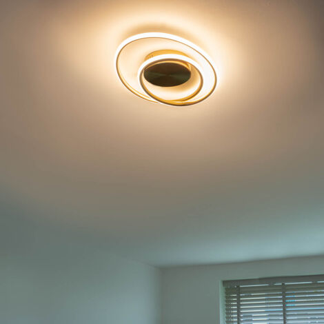 QAZQA Lampada da soffitto rowan - Design - Alluminio,Acciaio - Oro/Ottone - Ovale (non sostituibile) LED Max. 1 x 40 Watt