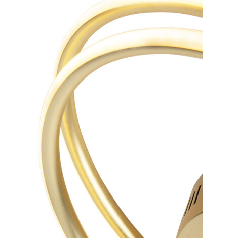 QAZQA Lampada da soffitto rowan - Design - Alluminio,Acciaio - Oro/Ottone - Ovale (non sostituibile) LED Max. 1 x 40 Watt