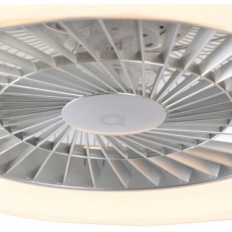 QAZQA + Ventilatori da soffitto clima - Design - Plastico,Acciaio - Bianco/Argento - Tondo (non sostituibile) LED Max. 1 x 40 Watt