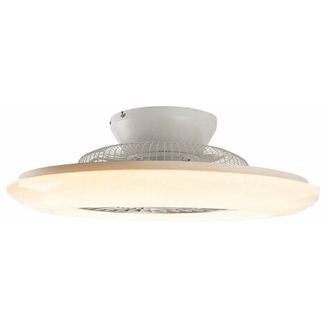 QAZQA + Ventilatori da soffitto clima - Design - Plastico,Acciaio - Bianco/Argento - Tondo (non sostituibile) LED Max. 1 x 40 Watt