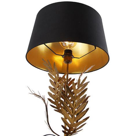 Lampada da tavolo ATHEN design rustico ottone e paralume in vetro