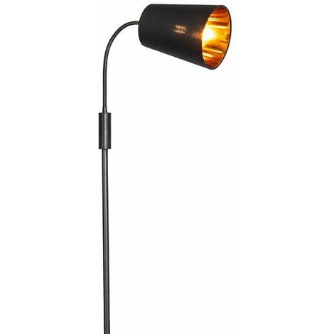 QAZQA Lampada da terra carmen - Moderno - Acciaio,Tessuto - Nero - Oblungo Max. 1 x Watt