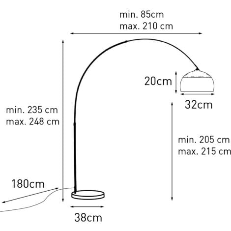 QAZQA Lampada da terra xxl - Moderno - Marmo,Acciaio - Acciaio/Bianco - Oblungo Max. 1 x Watt