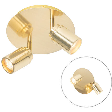 QAZQA Faretto ducha - Moderno - Acciaio - Oro/Ottone - Tondo Max. 2 x Watt