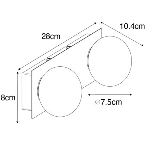 Applique da bagno moderno bianco IP44 a 2 luci - Bath