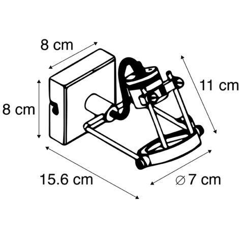 QAZQA Faretto suplux - Industriale - Acciaio - Nero - Tondo/Quadrato Max. 1 x Watt