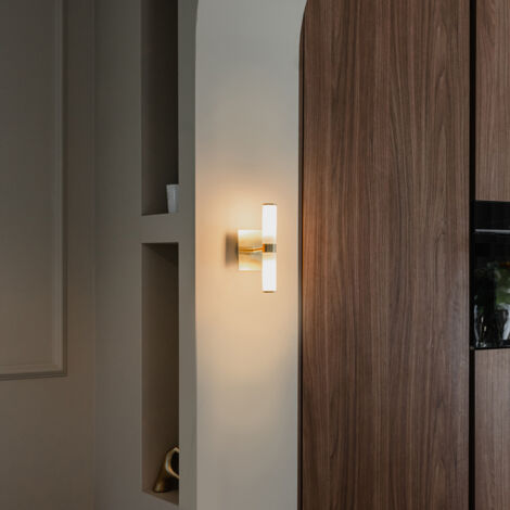 QAZQA Appliques bath - Moderno - Vetro,Acciaio - Oro/Ottone - Oblungo Max. 2 x Watt
