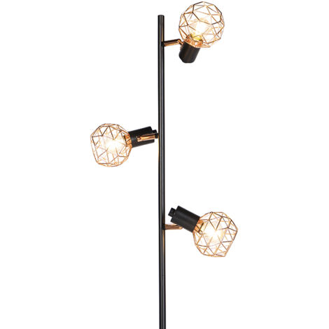 QAZQA + Lampada da terra bliss - Design - Acciaio,Vetro - Nero