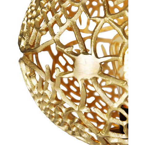 Lampada Da Terra Art Déco Qazqa Maro – Altezza 140 Cm, Colore Oro/Ottone, Portalampada E27, Dimmerabile (Dimmer Esterno), Per Soggiorno E Camera - 4