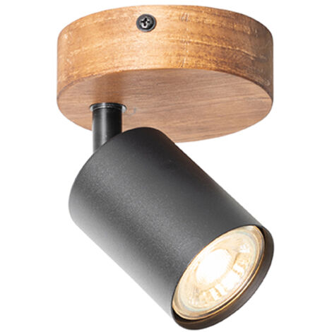 Faretto Industriale Qazqa Suplux 2 Luci – Nero 24cm – Soffitto Con Attacco GU10 – Regolabile Con Dimmer – Per Soggiorno, Cucina - 2