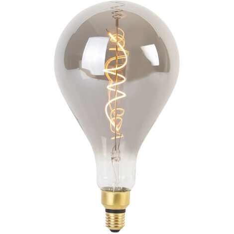 LUEDD Lampada a filamento spirale LED E27 dimmerabile A165 fumo 4W 120 lm  1800K