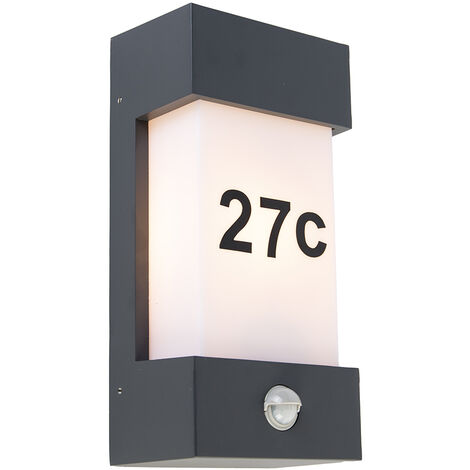 Qazqa Hurricane – Applique Da Esterno Moderno Grigio Scuro – Lampada A Parete Con Effetto Up&down IP44