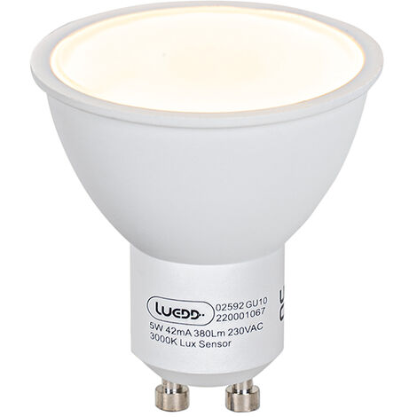 LUEDD Lampada LED GU10 sensore chiaro-scuro 5W 380 lm 3000K