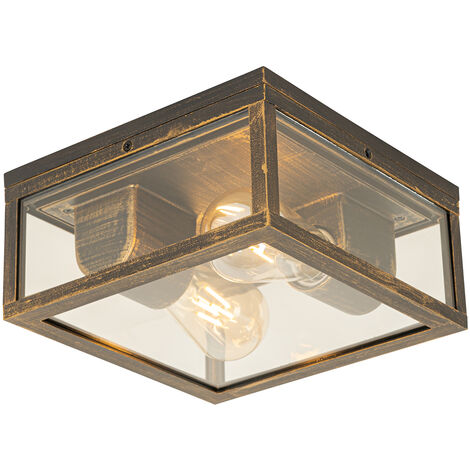 Qazqa athens - Lampada da soffitto rustico - 4 luce - L 525 mm - Oro/Ottone - rustico - Soggiorno I Camera da letto I Sala da Pranzo I Cucina