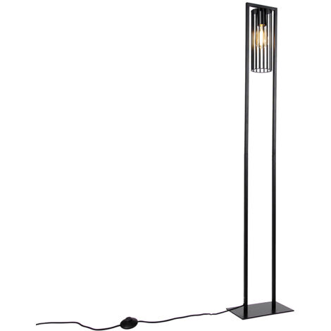 ZMH - Lampada da Terra Moderna 3 Luci E27 Nero/Bianco-Vetro Opalino