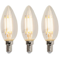 LUEDD Set di 3 lampade a candela LED E14 dimmerabili B35 5W 380lm 2700K