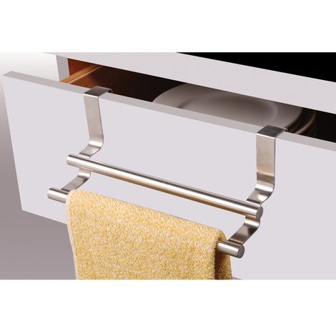 MSV Geschirrtuchhalter, Handtuchhalter Türhandtuchhalter Edelstahl zum  Einhängen in die Schublade mit 2 Stufen