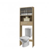 Meuble de salle de bains au-dessus des toilettes Gala 8950 TOPKIT, colonne de salle de bains. Etagère au-dessus du meuble de toilette Dimensions : 194x65x25 cm Chêne