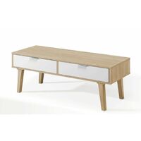 TOPKIT | Table basse avec 2 tiroirs 2276 | Table basse | Table d'appoint de salon | chêne blanc