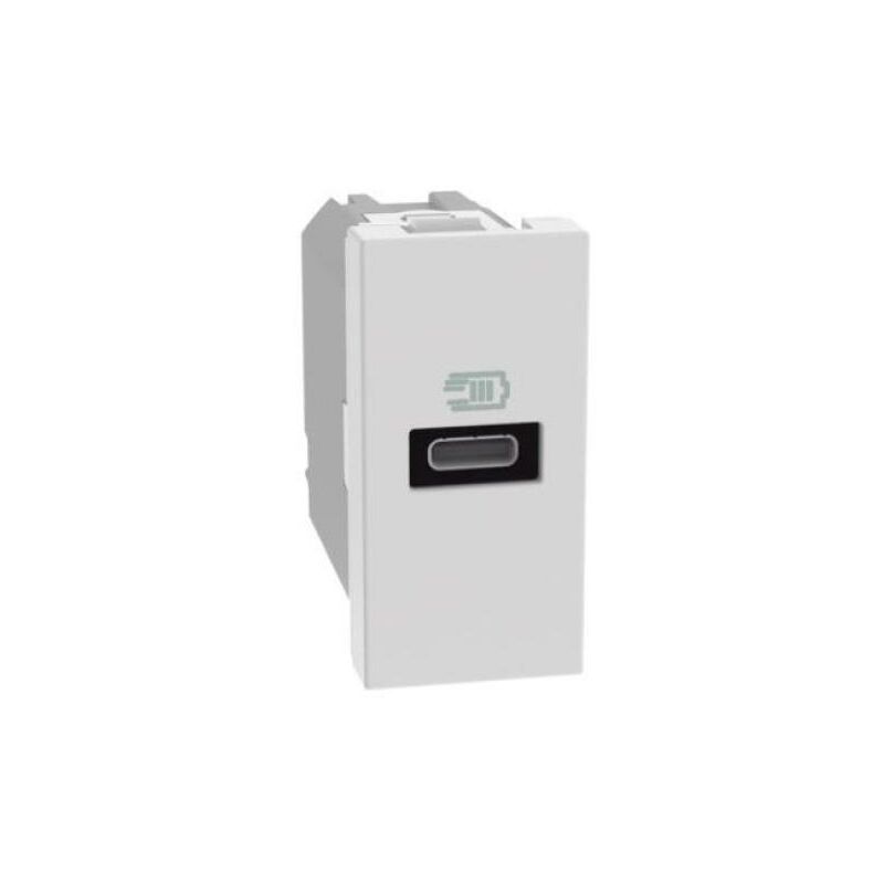 Bticino matixgo chargeur usb type c 1 module blanc - jw4192c