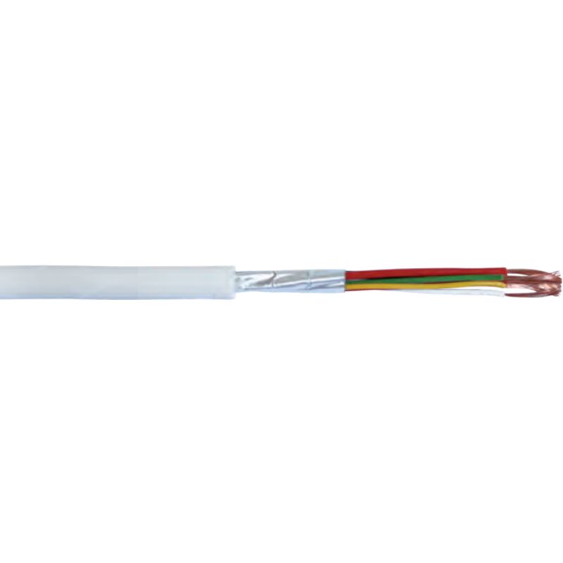 Câble d'alarme micro tek 4x0.22 diamètre extérieur 3.80mm blanc 100m - ax20402200