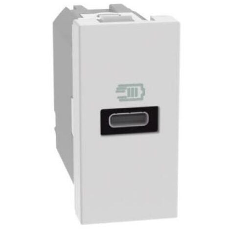 Bticino matixgo chargeur usb type c 1 module blanc - jw4192c
