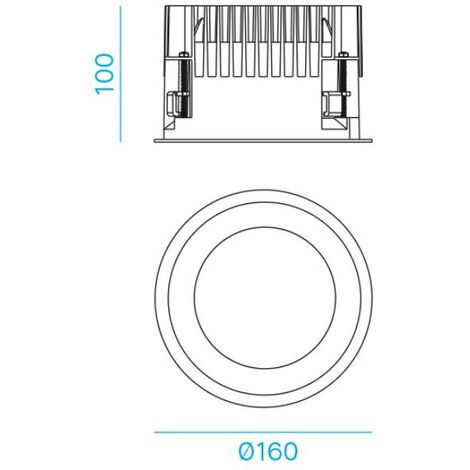 Aric Spot Encastre Rond Randy 2 25W 4000K - Luminaire LED Aluminium Blanc, 2500 Lm