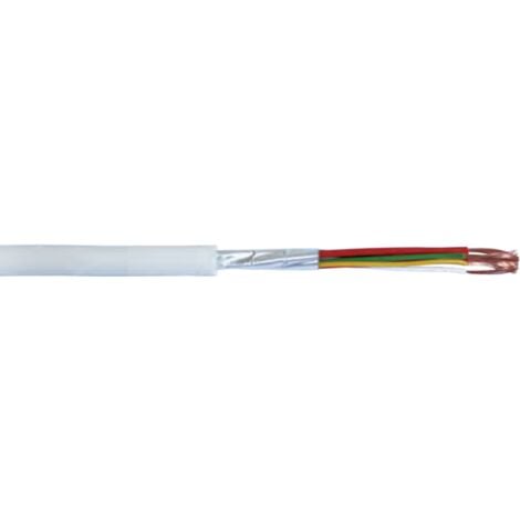 Câble d'alarme micro tek 4x0.22 diamètre extérieur 3.80mm blanc 100m - ax20402200