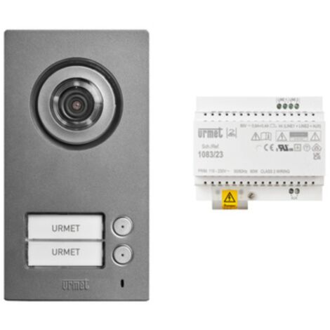 Urmet bifamily video entry kit push-button panel+power supply+distributor - 1784/802