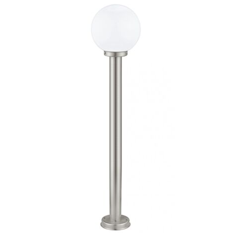 Poteau de jardin nisia 1mt avec globe en verre satinÉ diamÈtre 20cm attaque grand e27 degrÉ de protection ip44 30207