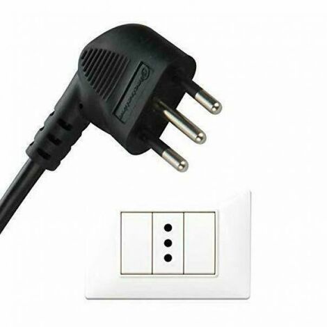 Multiprise Adaptateur noir avec petite fiche 10A et 3 prises bivalentes  10/16A