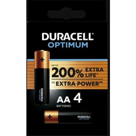 Blister 4 piles duracell optimum - 200% de durée de vie supplémentaire  optimum/aa